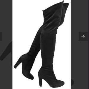 thigh high suede boots